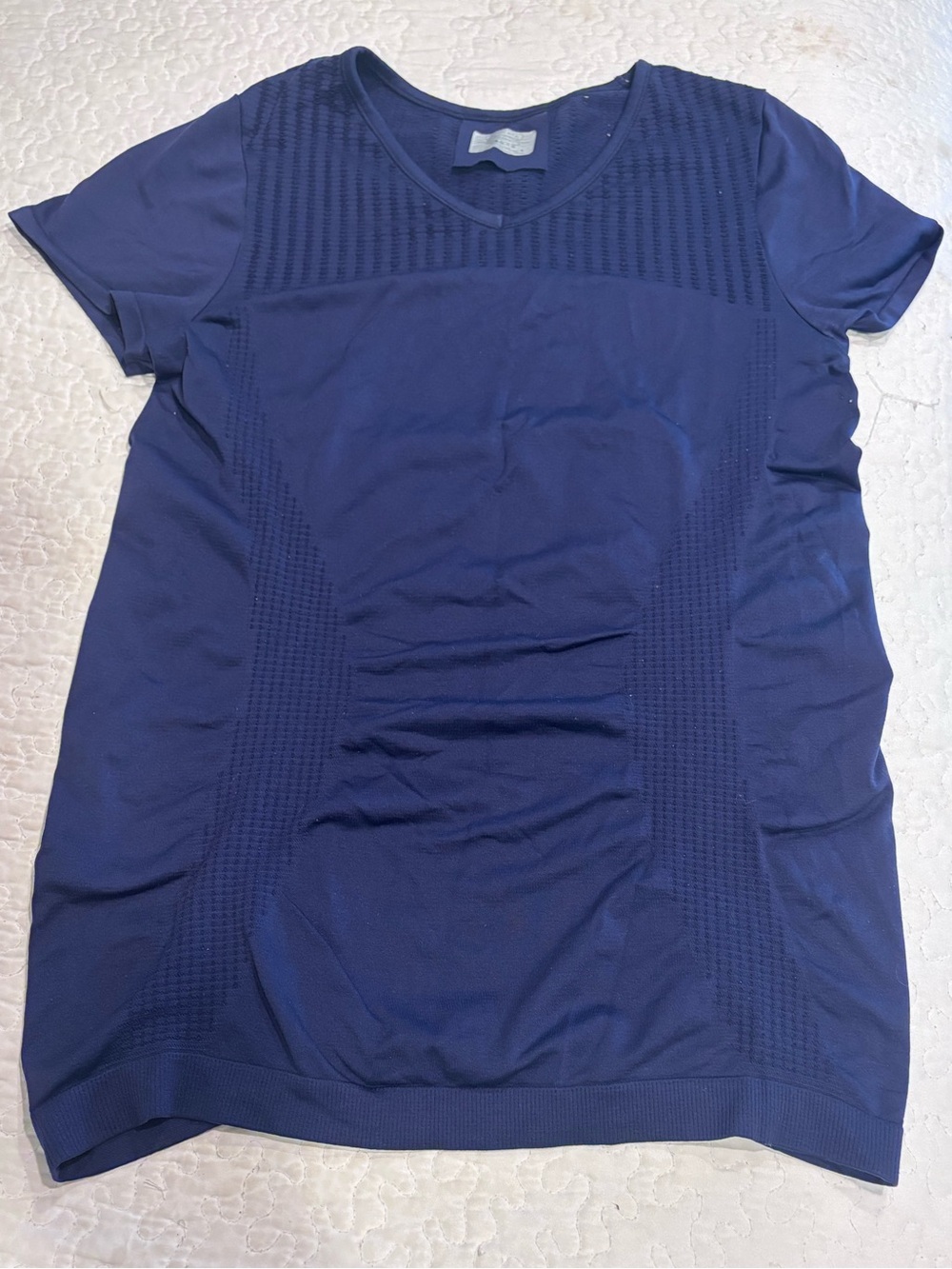 Athleta Navy Short-Sleeve V-Neck Top